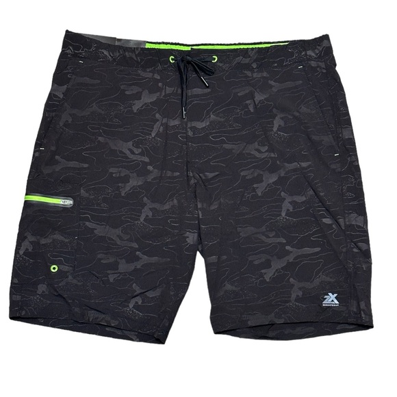 Men's Zeroxposur XL Swim Drawstring Shorts Trunks Hybrid Black Elastic Waist New - Picture 3 of 9